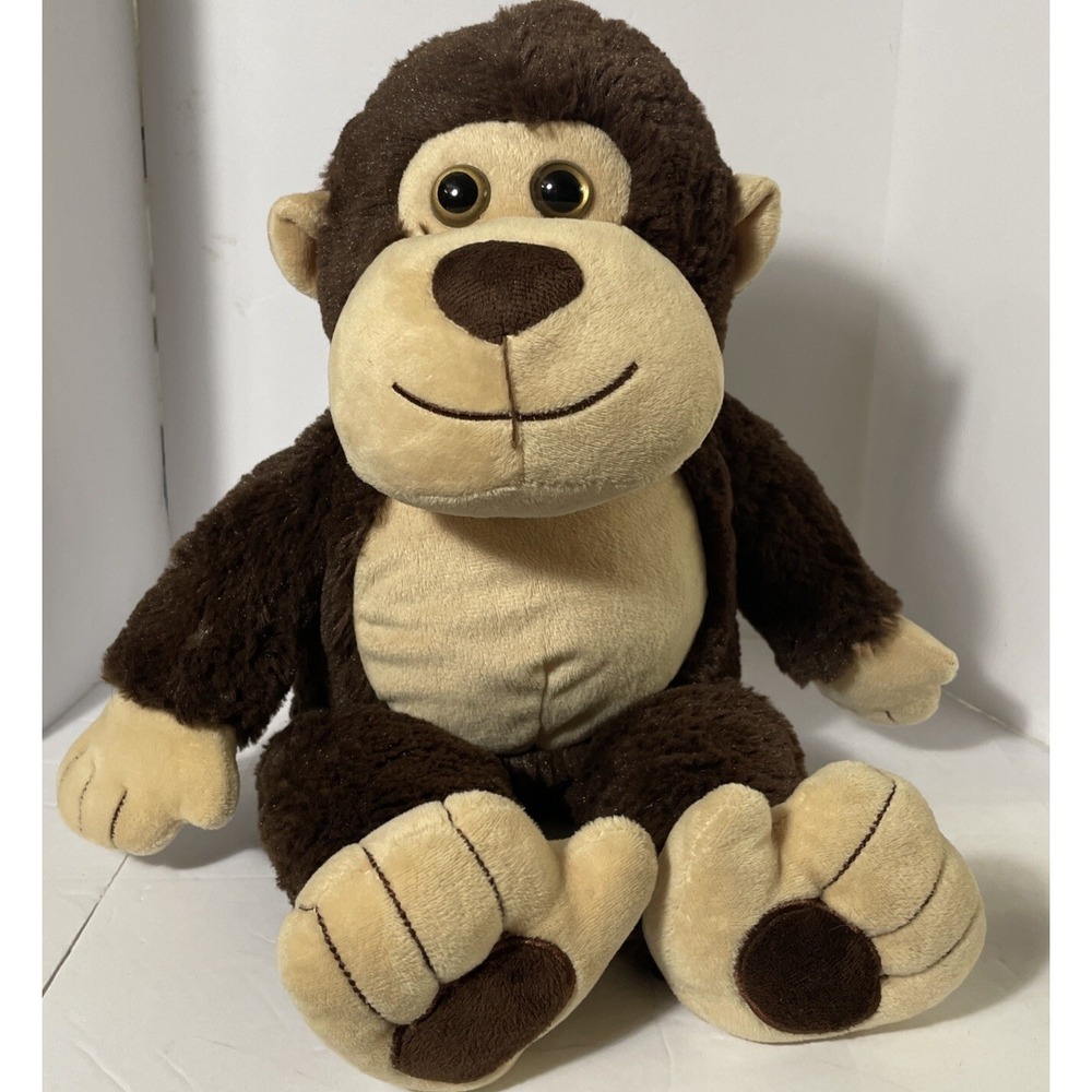 Rare Dark Brown Factory Plush Vintage  Monkey 2001 16" Stuffed Animal‎